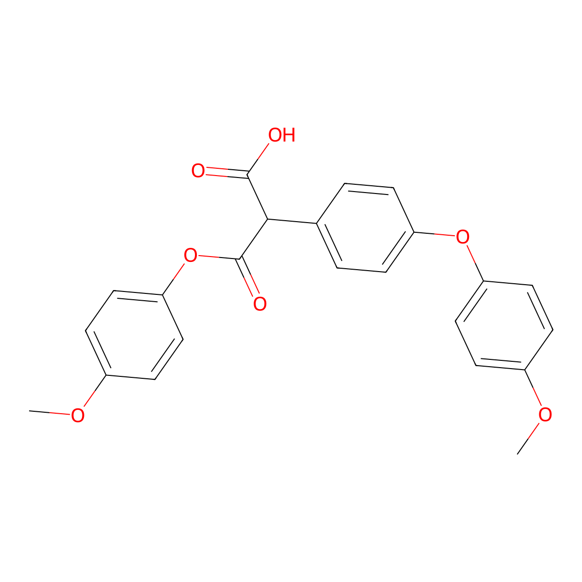 3-(4-Methoxyphenoxy)-2-(4-(4-methoxyphenoxy)phenyl)-3-oxopropanoic acid molecular structure, CAS 70175-90-5