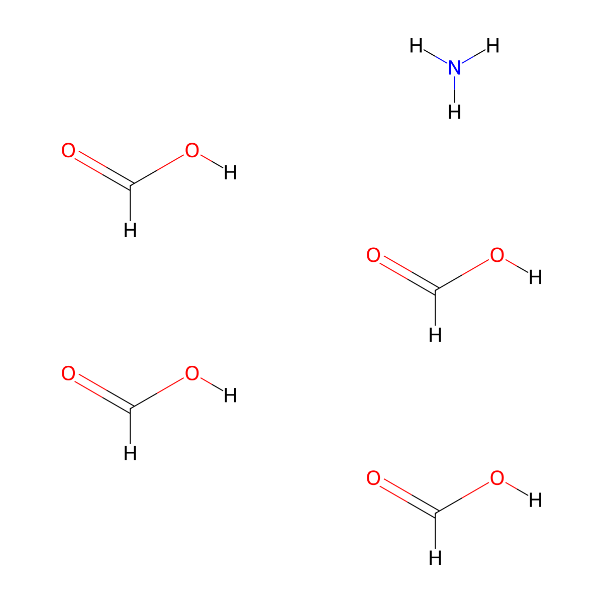 Ammonium tetraformate molecular structure, CAS 70179-79-2