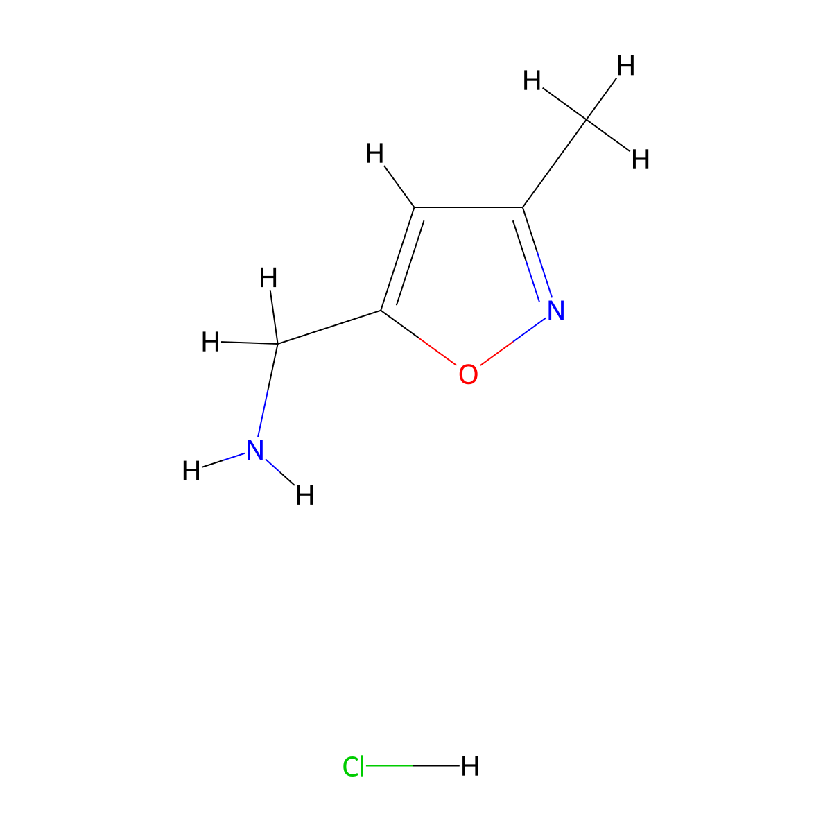 (3-Methyl-1,2-oxazol-5-yl)methanamine hydrochloride molecular structure, CAS 70183-89-0