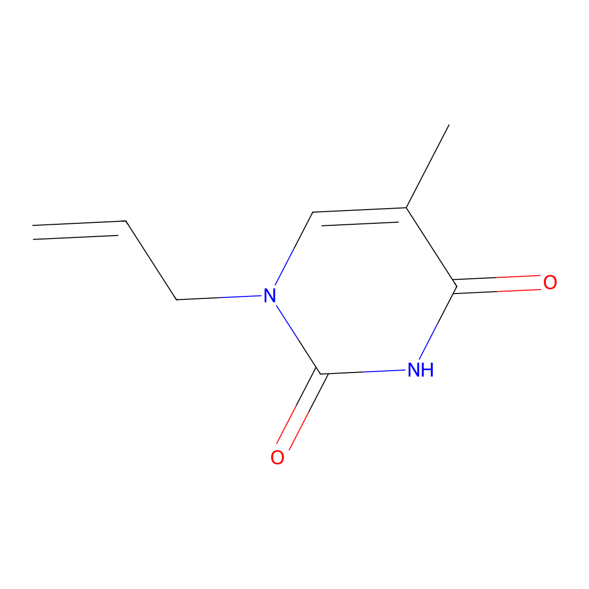 5-Methyl-1-(prop-2-en-1-yl)pyrimidine-2,4(1H,3H)-dione molecular structure, CAS 70184-00-8