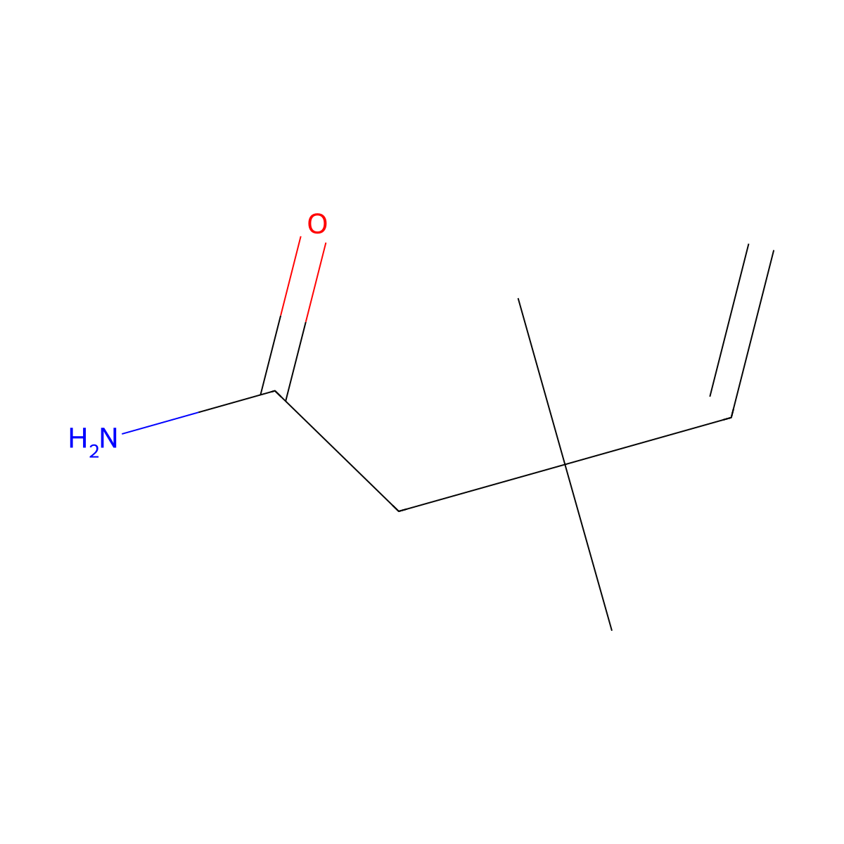 3,3-Dimethylpent-4-enamide molecular structure, CAS 70184-93-9