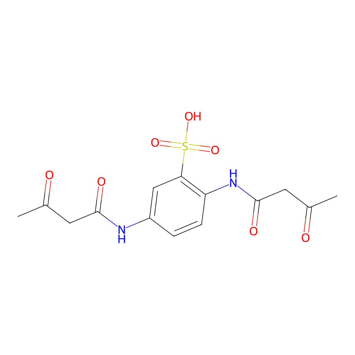 Benzenesulfonic acid, 2,5-bis[(1,3-dioxobutyl)amino]- molecular structure, CAS 70185-87-4