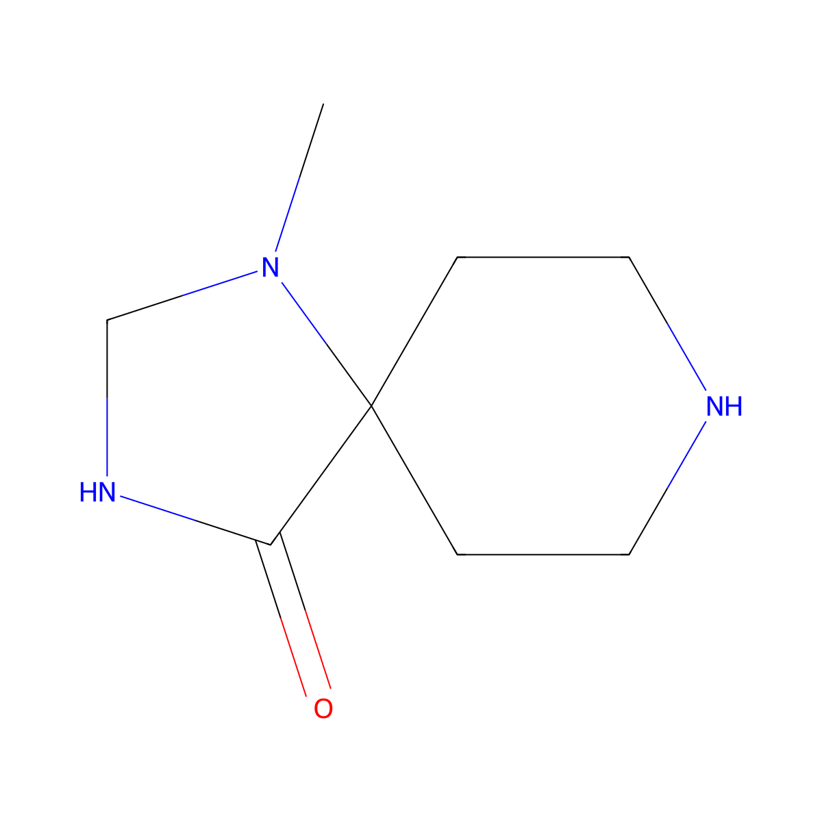 1-Methyl-1,3,8-triazaspiro[4.5]decan-4-one molecular structure, CAS 701897-99-6
