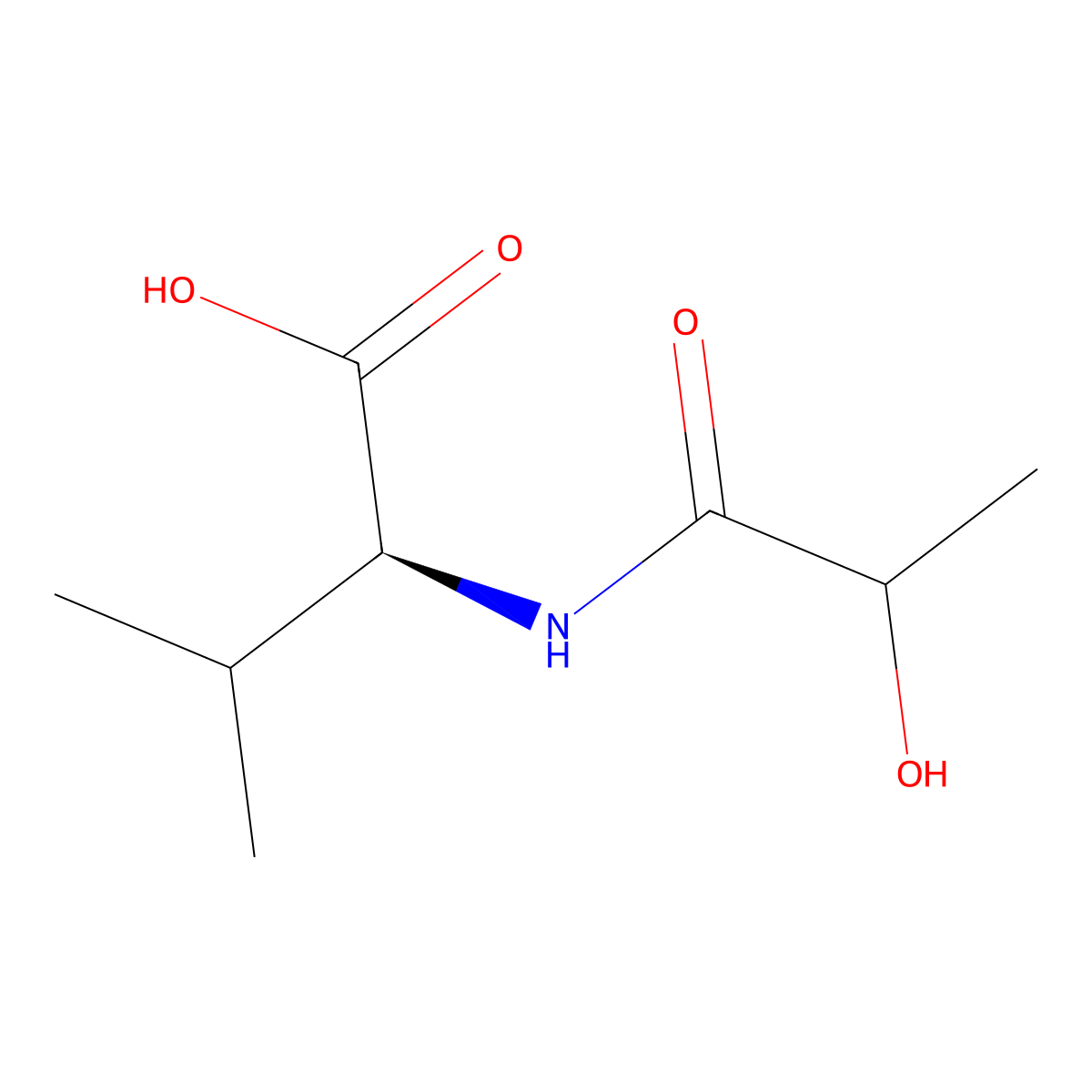 N-(2-Hydroxypropanoyl)-L-valine molecular structure, CAS 70190-98-6