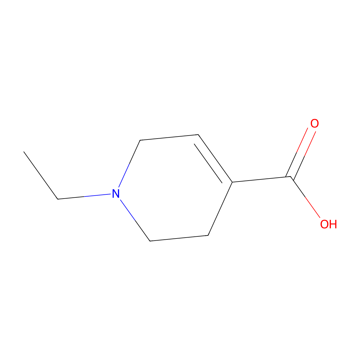 1-Ethyl-1,2,3,6-tetrahydropyridine-4-carboxylic acid molecular structure, CAS 701905-55-7