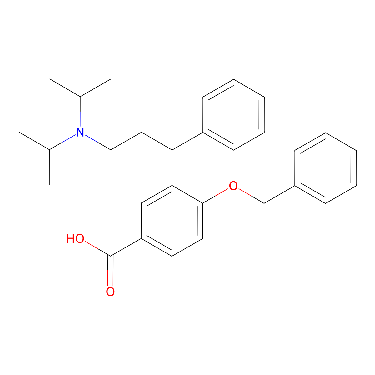N,N-Diisopropyl[3-(2-benzyloxy-5-carboxyphenyl)-3-phenylpropyl]amine molecular structure, CAS 701906-29-8