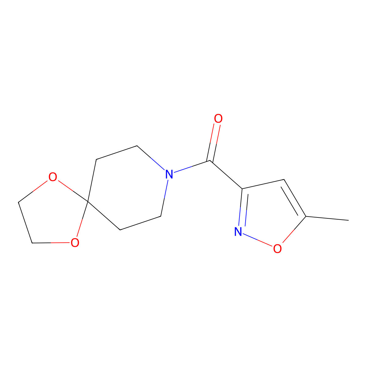 1,4-Dioxa-8-azaspiro[4.5]decan-8-yl-(5-methyl-1,2-oxazol-3-yl)methanone molecular structure, CAS 701908-58-9