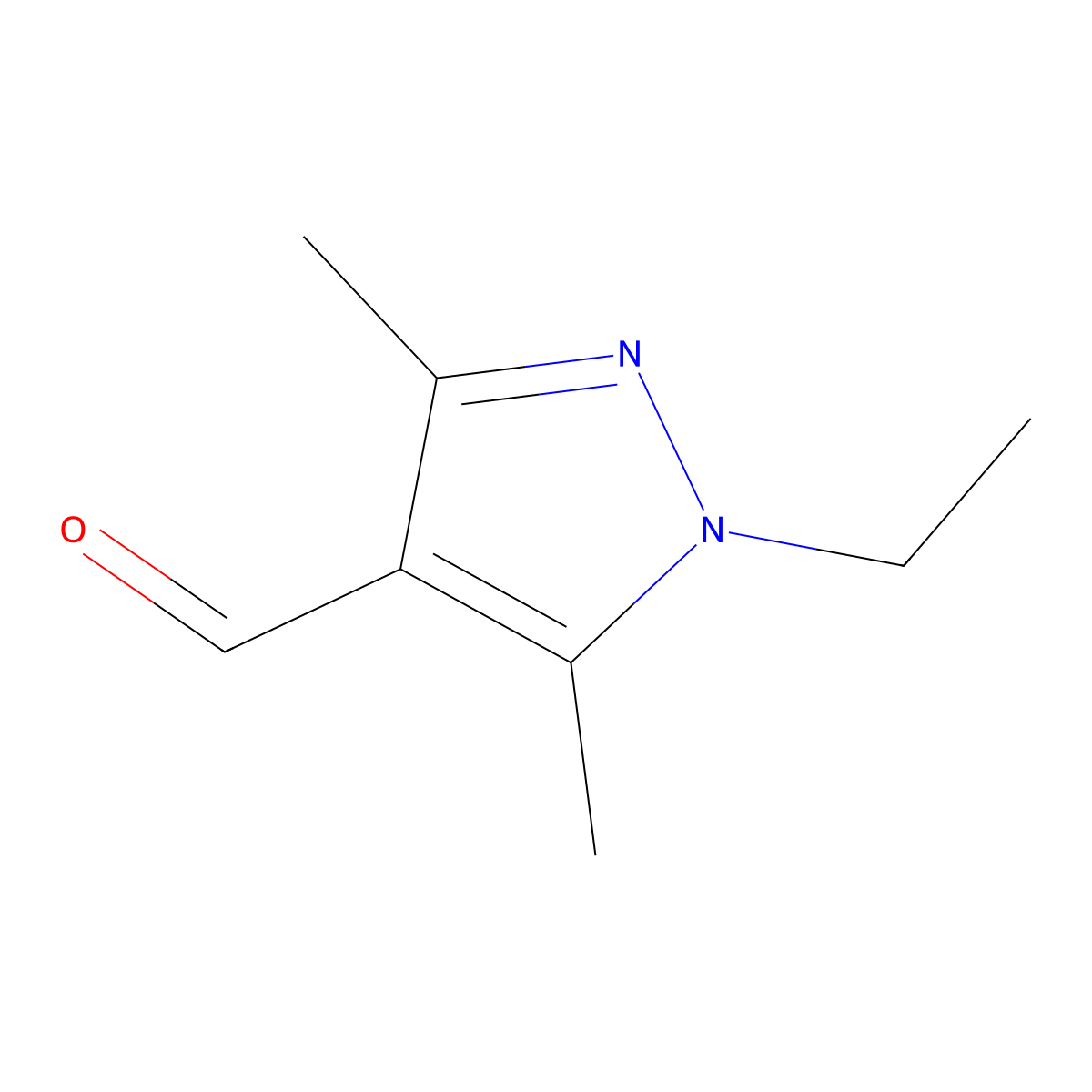 1-Ethyl-3,5-dimethyl-1H-pyrazole-4-carbaldehyde molecular structure, CAS 701911-46-8
