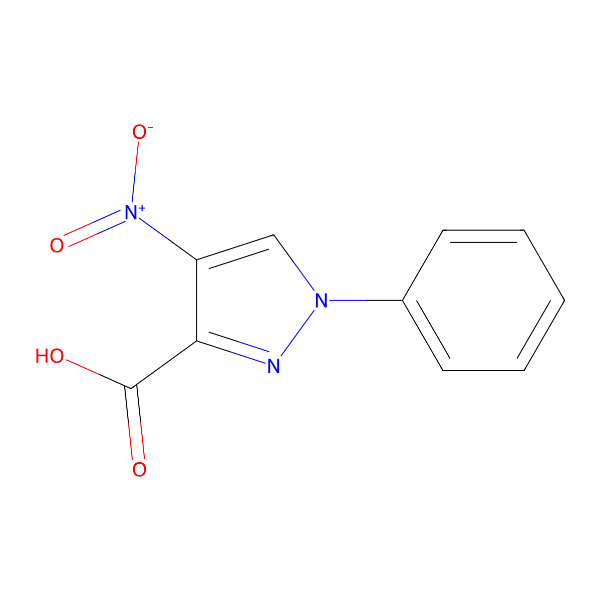 4-Nitro-1-phenyl-1H-pyrazole-3-carboxylic acid molecular structure, CAS 701917-03-5
