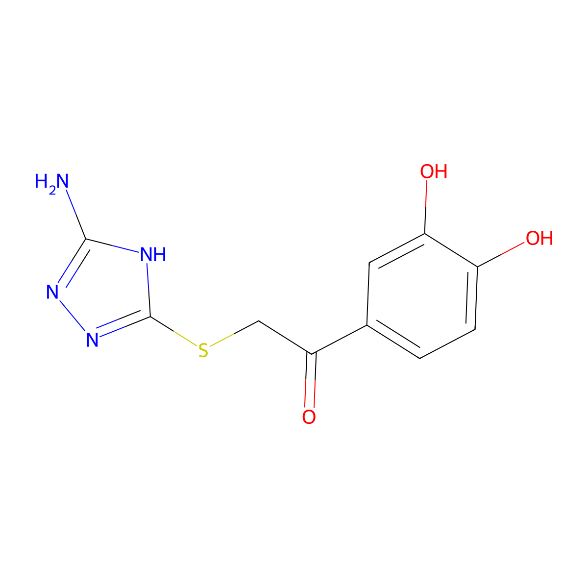 2-[(5-amino-4H-1,2,4-triazol-3-yl)sulfanyl]-1-(3,4-dihydroxyphenyl)ethan-1-one molecular structure, CAS 701920-60-7