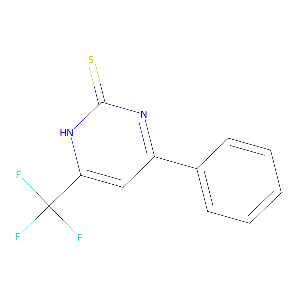 4-Phenyl-6-(trifluoromethyl)pyrimidine-2-thiol molecular structure, CAS 701920-69-6