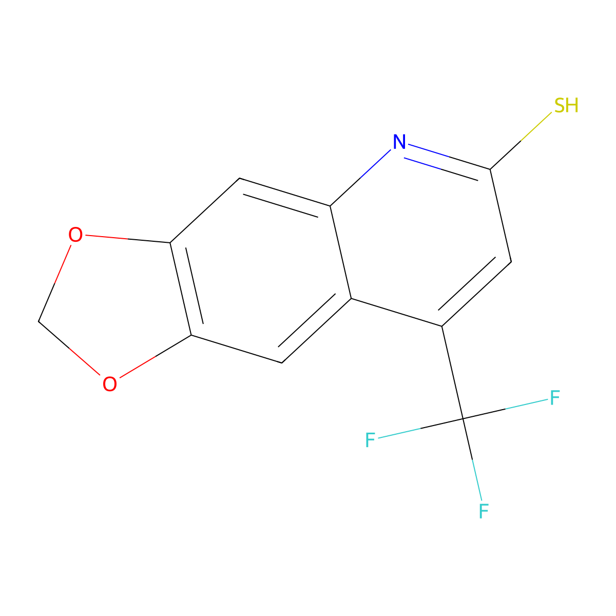 8-(Trifluoromethyl)-1,3-dioxolo[4,5-g]quinoline-6(5H)-thione molecular structure, CAS 701920-70-9
