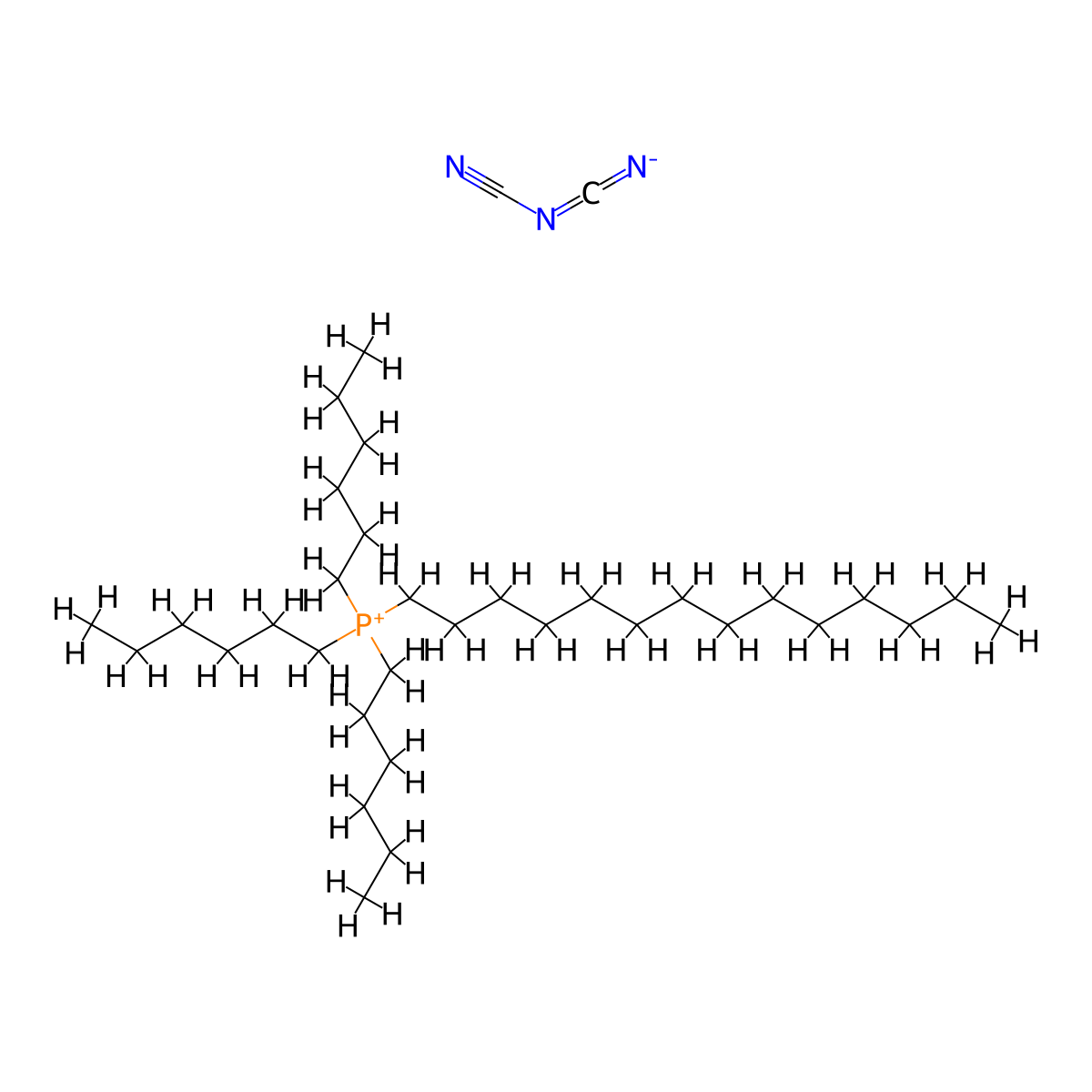 Trihexyltetradecylphosphonium dicyanamide molecular structure, CAS 701921-71-3