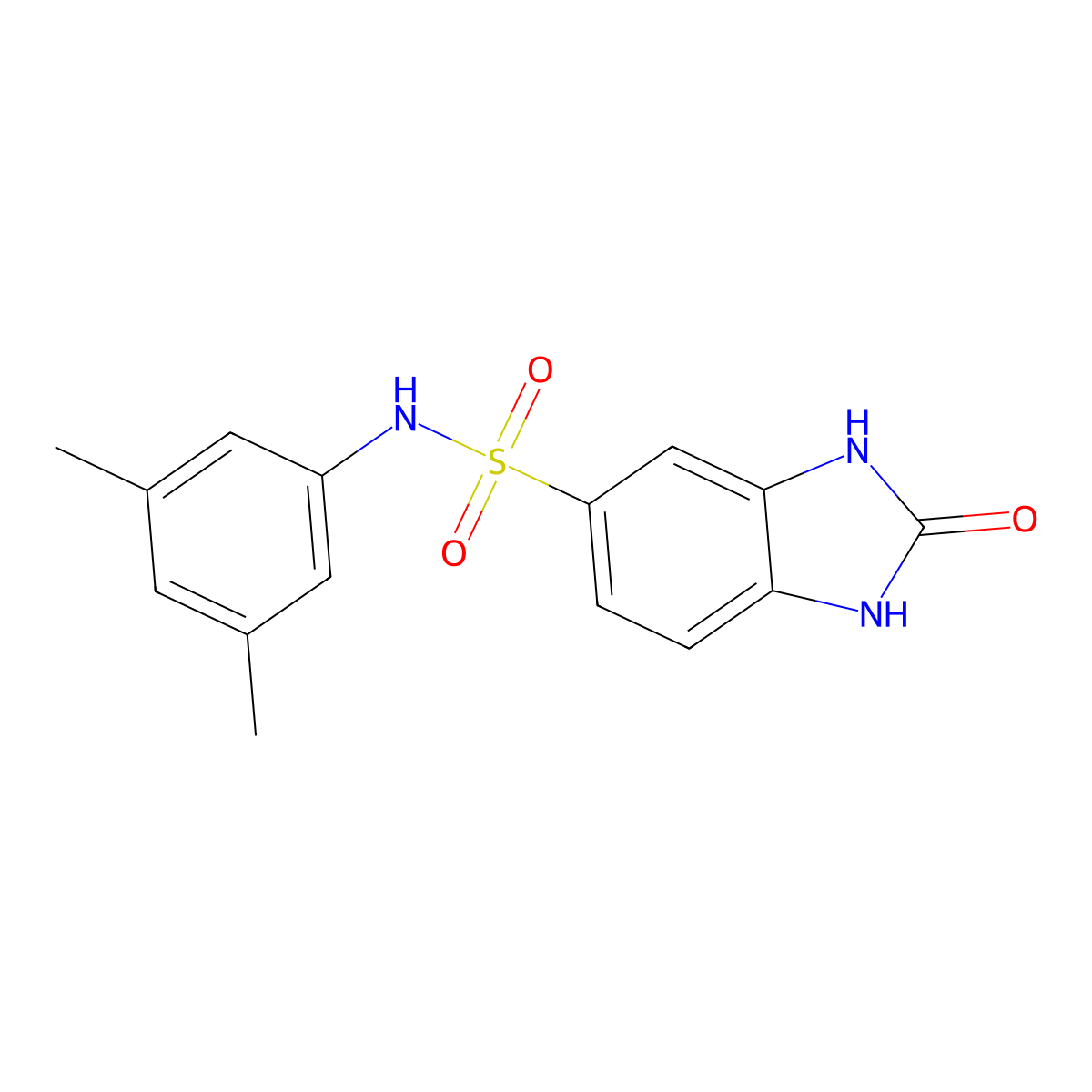 N-(3,5-dimethylphenyl)-2-oxo-2,3-dihydro-1H-benzimidazole-5-sulfonamide molecular structure, CAS 701923-47-9
