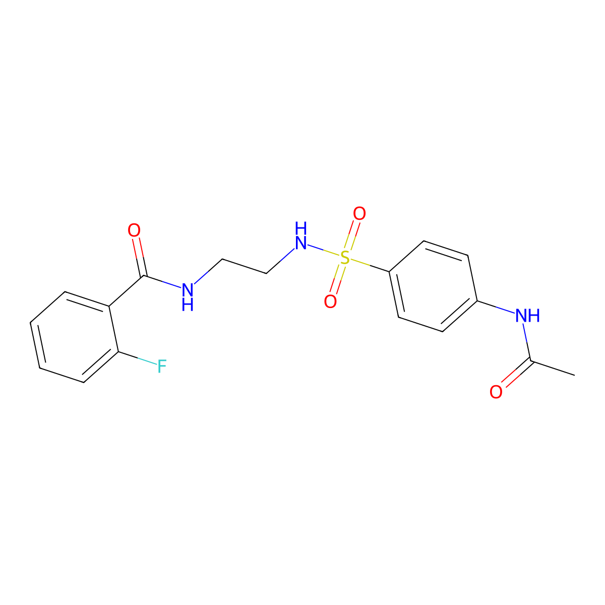 N-[2-({[4-(acetylamino)phenyl]sulfonyl}amino)ethyl]-2-fluorobenzamide molecular structure, CAS 701923-61-7