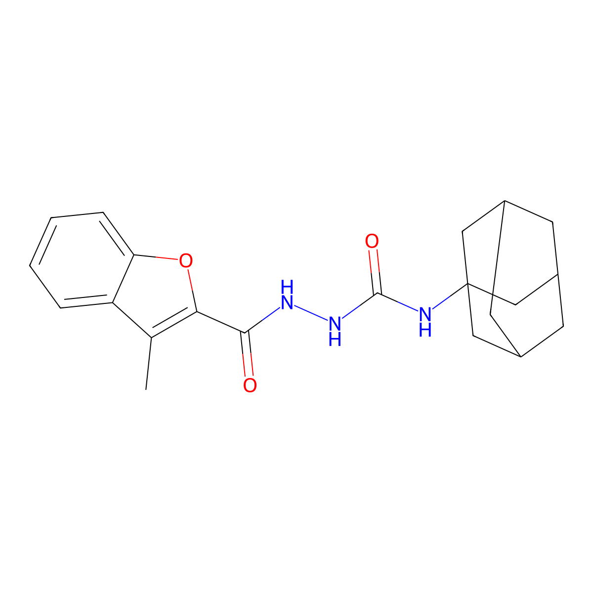 1-(1-Adamantyl)-3-[(3-methyl-1-benzofuran-2-carbonyl)amino]urea molecular structure, CAS 701923-95-7
