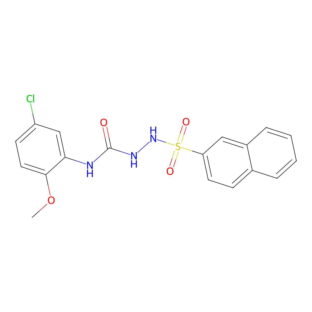 1-(5-Chloro-2-methoxyphenyl)-3-(naphthalen-2-ylsulfonylamino)urea molecular structure, CAS 701924-03-0