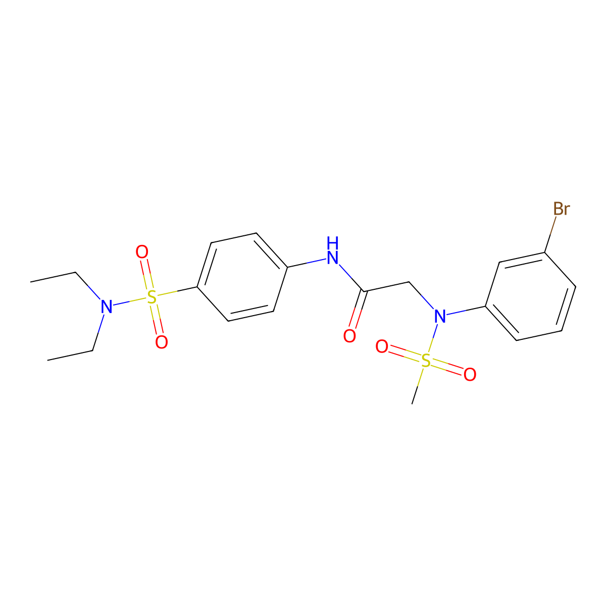 2-(3-bromo-N-methylsulfonylanilino)-N-[4-(diethylsulfamoyl)phenyl]acetamide molecular structure, CAS 701924-10-9