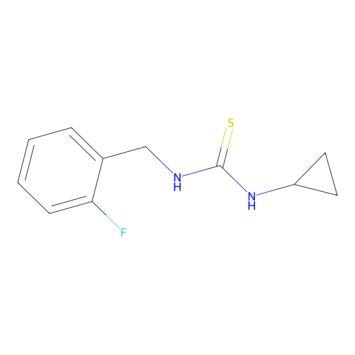 1-Cyclopropyl-3-(2-fluorobenzyl)thiourea molecular structure, CAS 701924-15-4