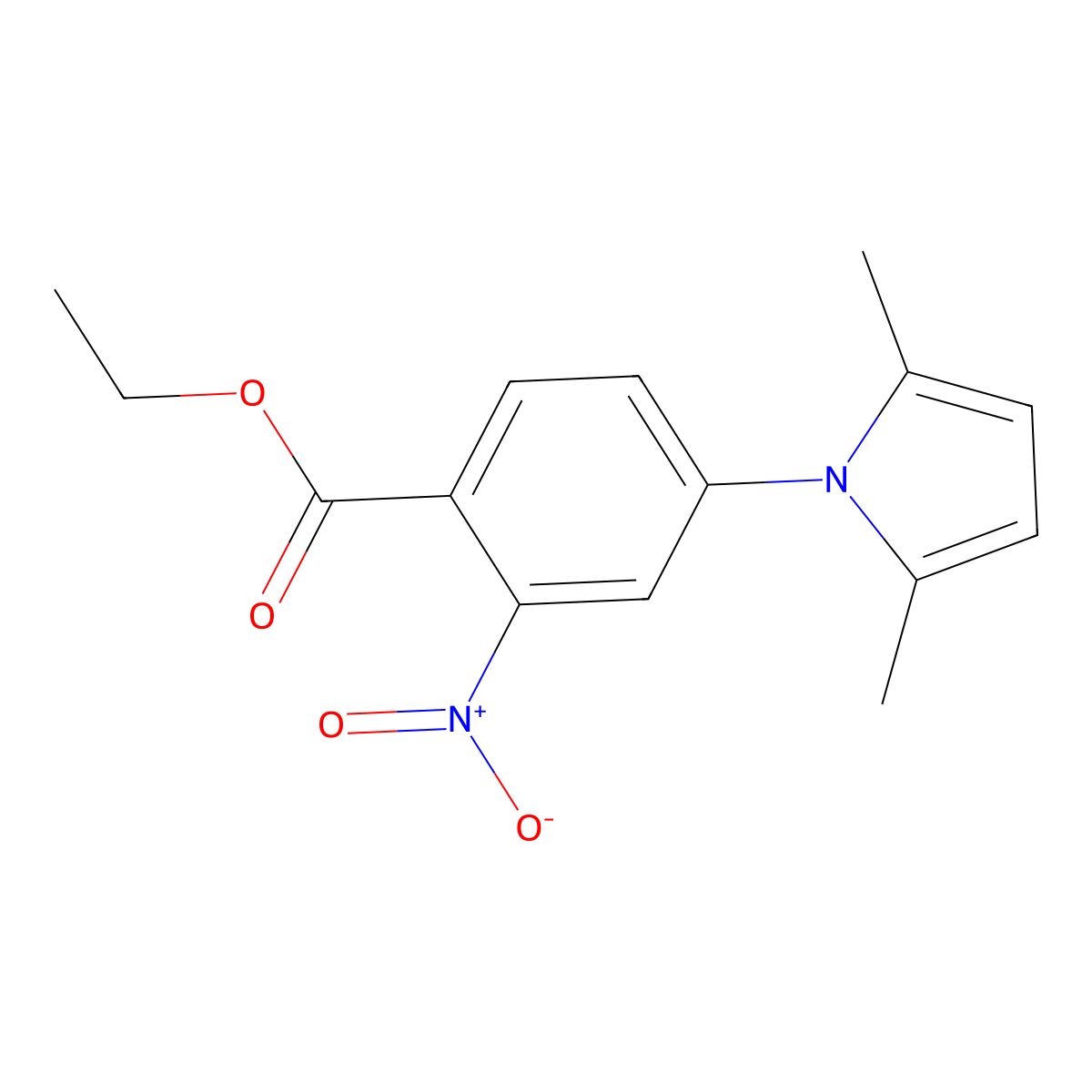 ethyl 4-(2,5-dimethyl-1H-pyrrol-1-yl)-2-nitrobenzoate molecular structure, CAS 701924-20-1