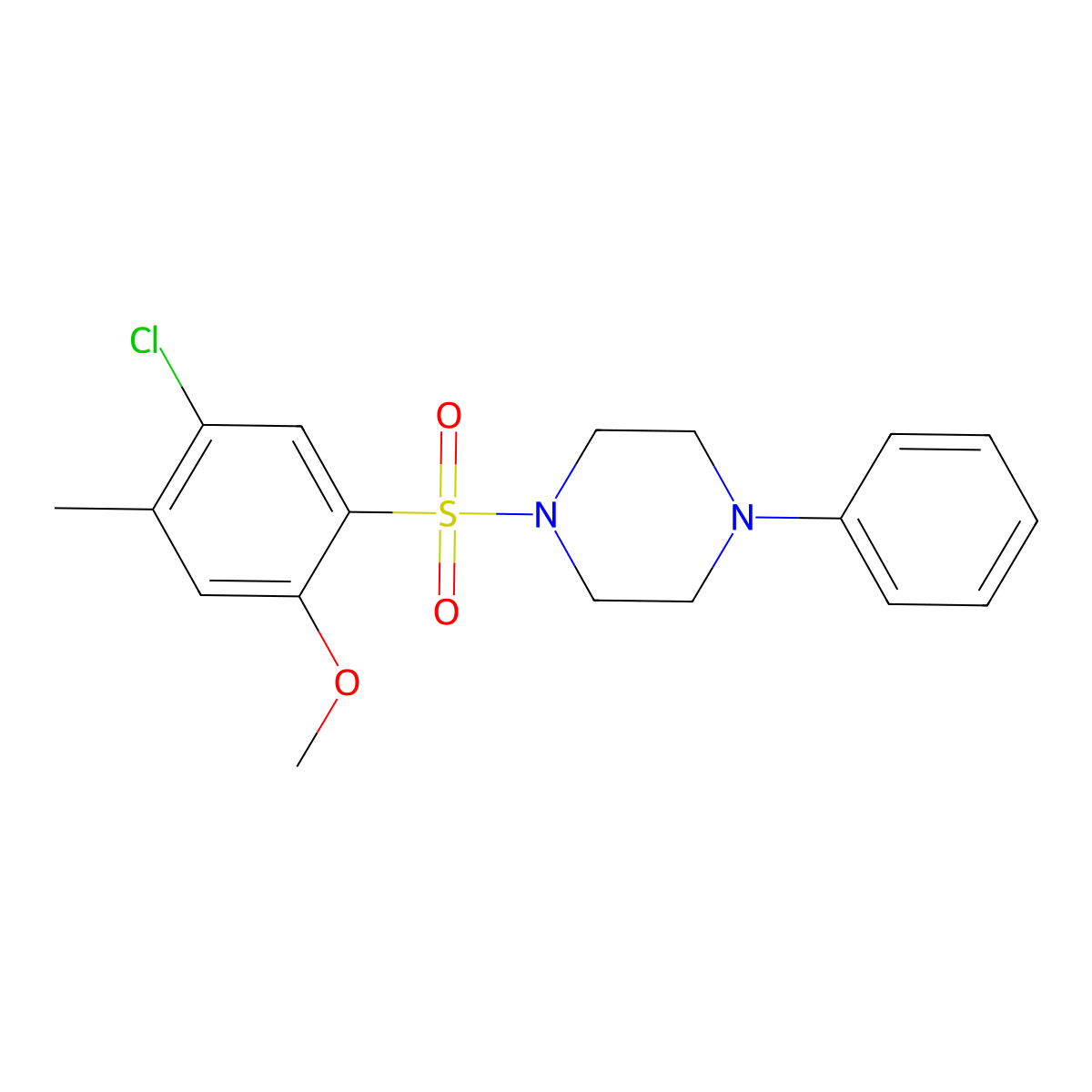 1-(5-Chloro-2-methoxy-4-methylbenzenesulfonyl)-4-phenylpiperazine molecular structure, CAS 701924-23-4