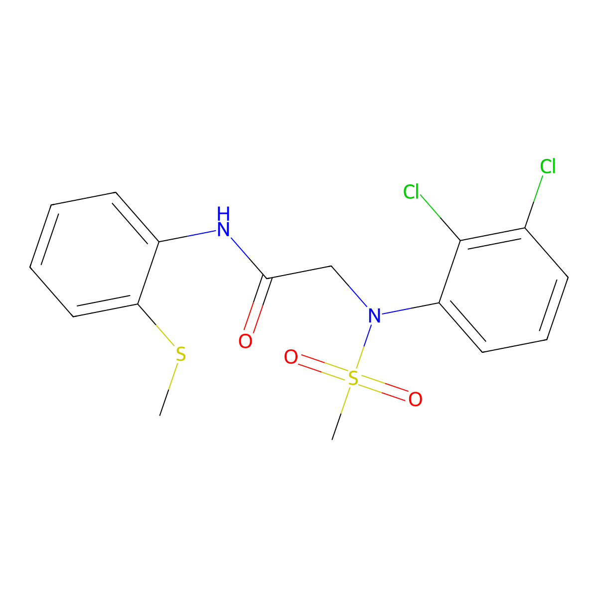 2-(2,3-dichloro-N-methylsulfonylanilino)-N-(2-methylsulfanylphenyl)acetamide molecular structure, CAS 701924-34-7