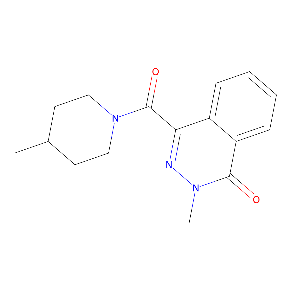 2-Methyl-4-(4-methylpiperidine-1-carbonyl)phthalazin-1-one molecular structure, CAS 701924-44-9