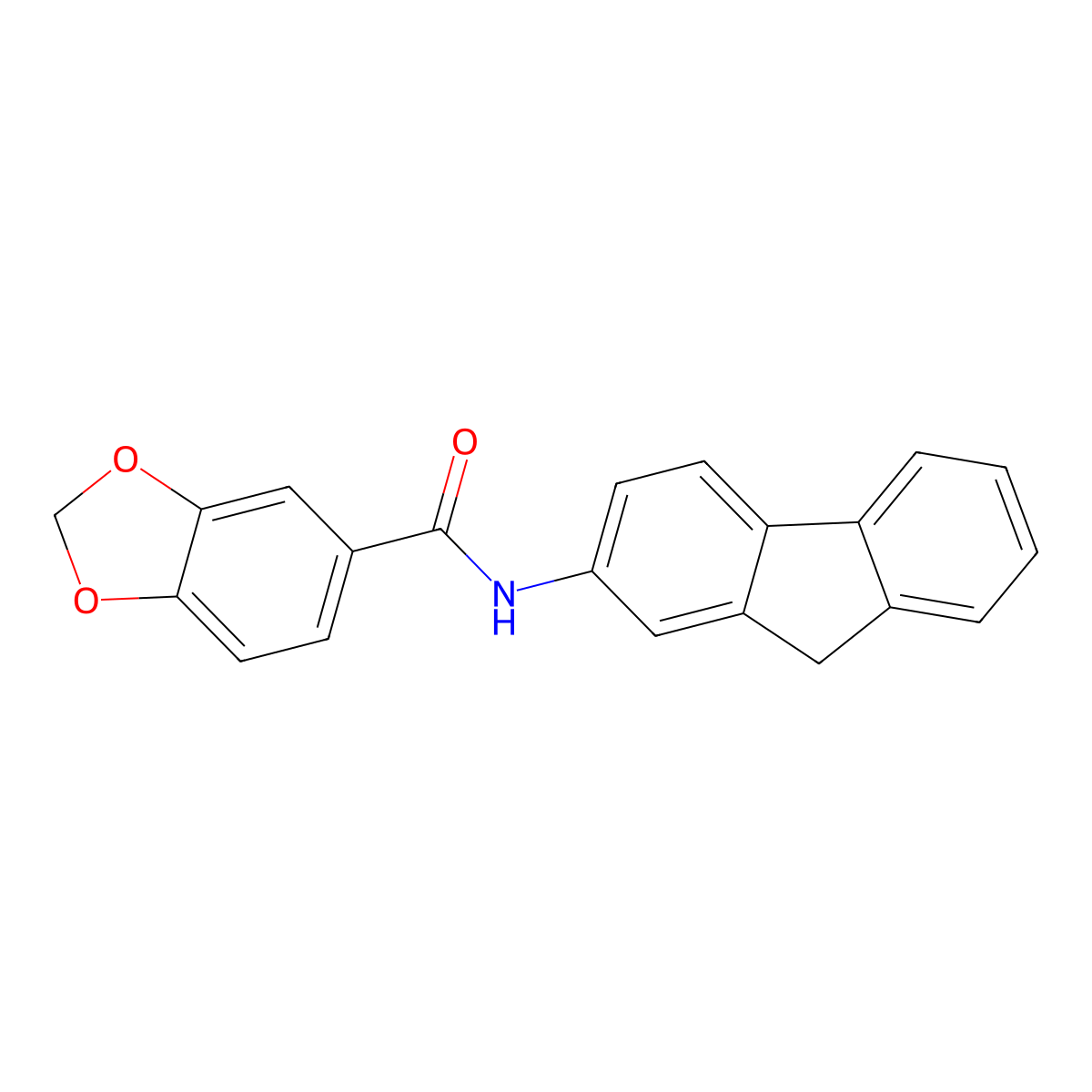 N-(9H-fluoren-2-yl)-1,3-benzodioxole-5-carboxamide molecular structure, CAS 701924-48-3