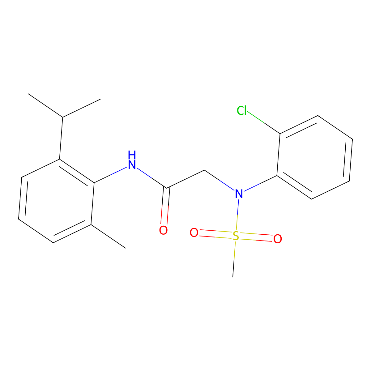 2-(2-chloro-N-methylsulfonylanilino)-N-(2-methyl-6-propan-2-ylphenyl)acetamide molecular structure, CAS 701924-68-7