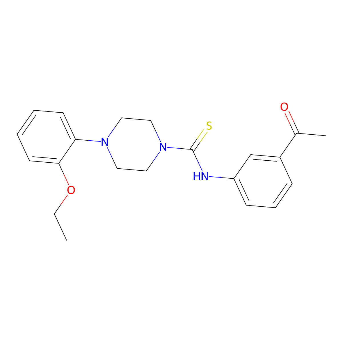 N-(3-acetylphenyl)-4-(2-ethoxyphenyl)piperazine-1-carbothioamide molecular structure, CAS 701924-69-8