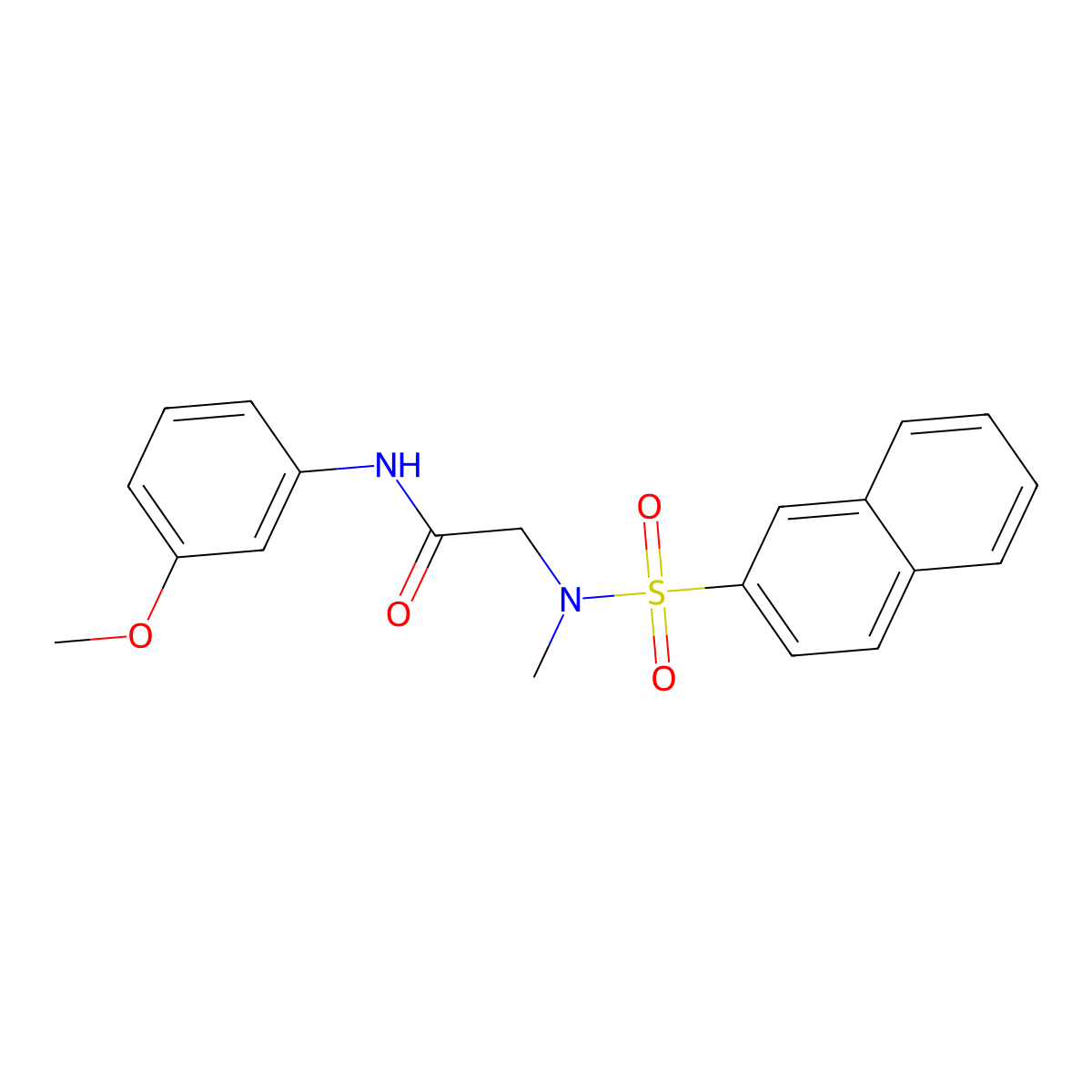 N-(3-methoxyphenyl)-2-[methyl(naphthalen-2-ylsulfonyl)amino]acetamide molecular structure, CAS 701924-70-1