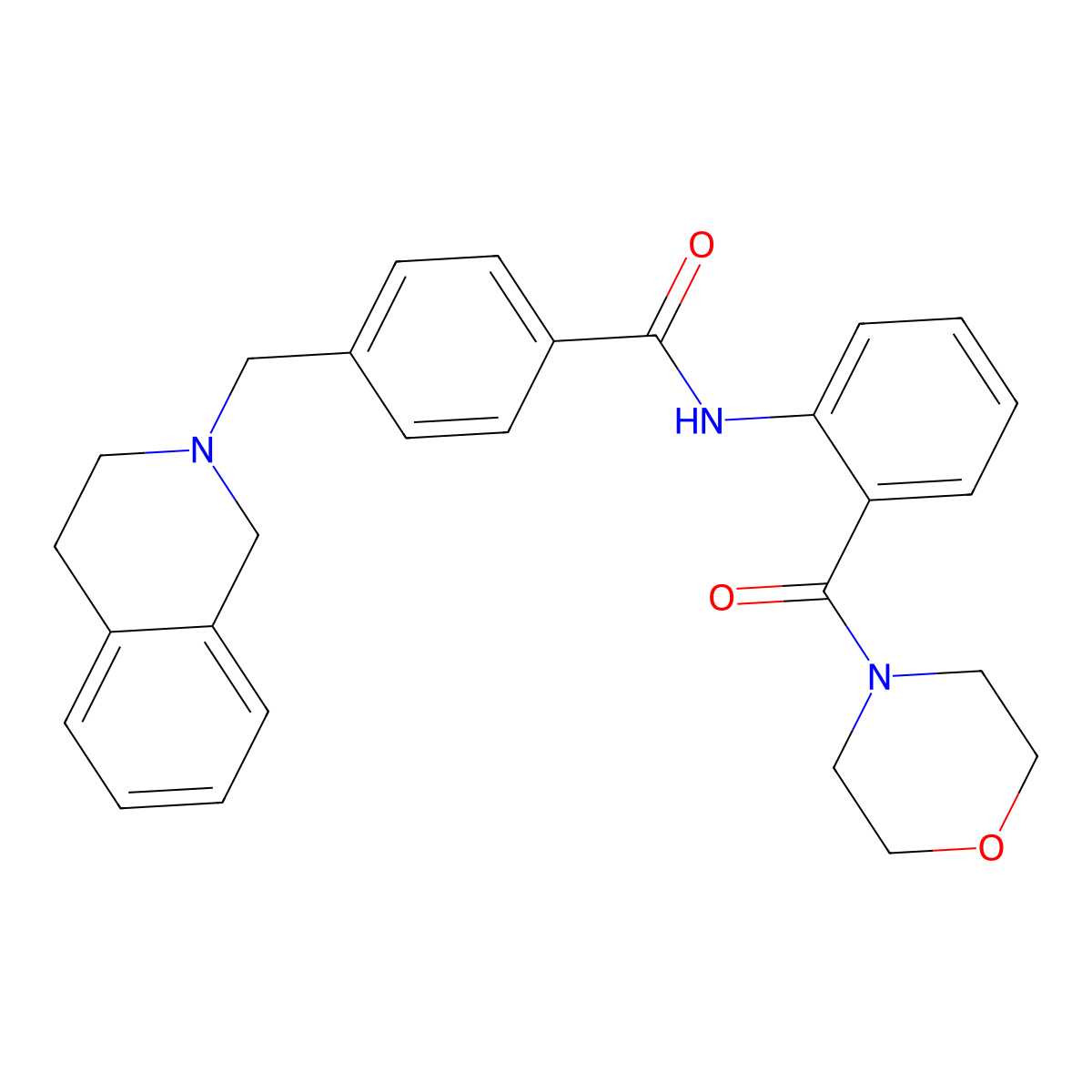 4-(3,4-dihydro-1H-isoquinolin-2-ylmethyl)-N-[2-(morpholine-4-carbonyl)phenyl]benzamide molecular structure, CAS 701924-71-2