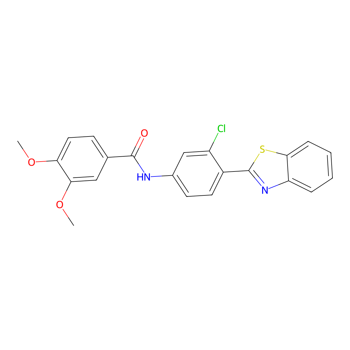 N-[4-(1,3-benzothiazol-2-yl)-3-chlorophenyl]-3,4-dimethoxybenzamide molecular structure, CAS 701924-76-7