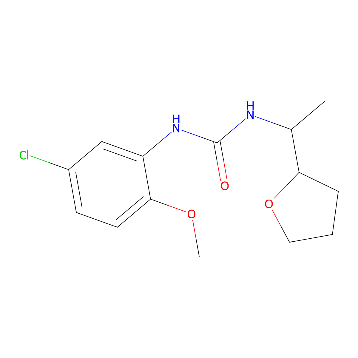 1-(5-Chloro-2-methoxyphenyl)-3-[1-(oxolan-2-yl)ethyl]urea molecular structure, CAS 701924-86-9