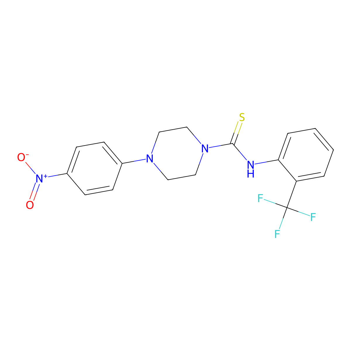 4-(4-nitrophenyl)-N-[2-(trifluoromethyl)phenyl]piperazine-1-carbothioamide molecular structure, CAS 701924-96-1