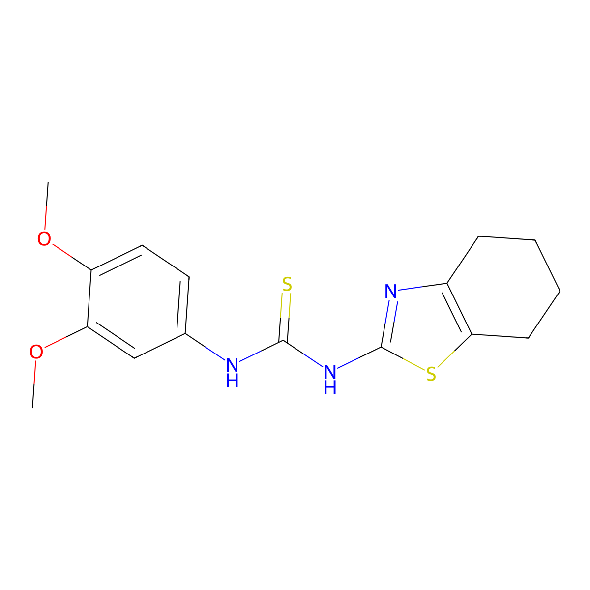 1-(3,4-Dimethoxyphenyl)-3-(4,5,6,7-tetrahydro-1,3-benzothiazol-2-yl)thiourea molecular structure, CAS 701924-97-2