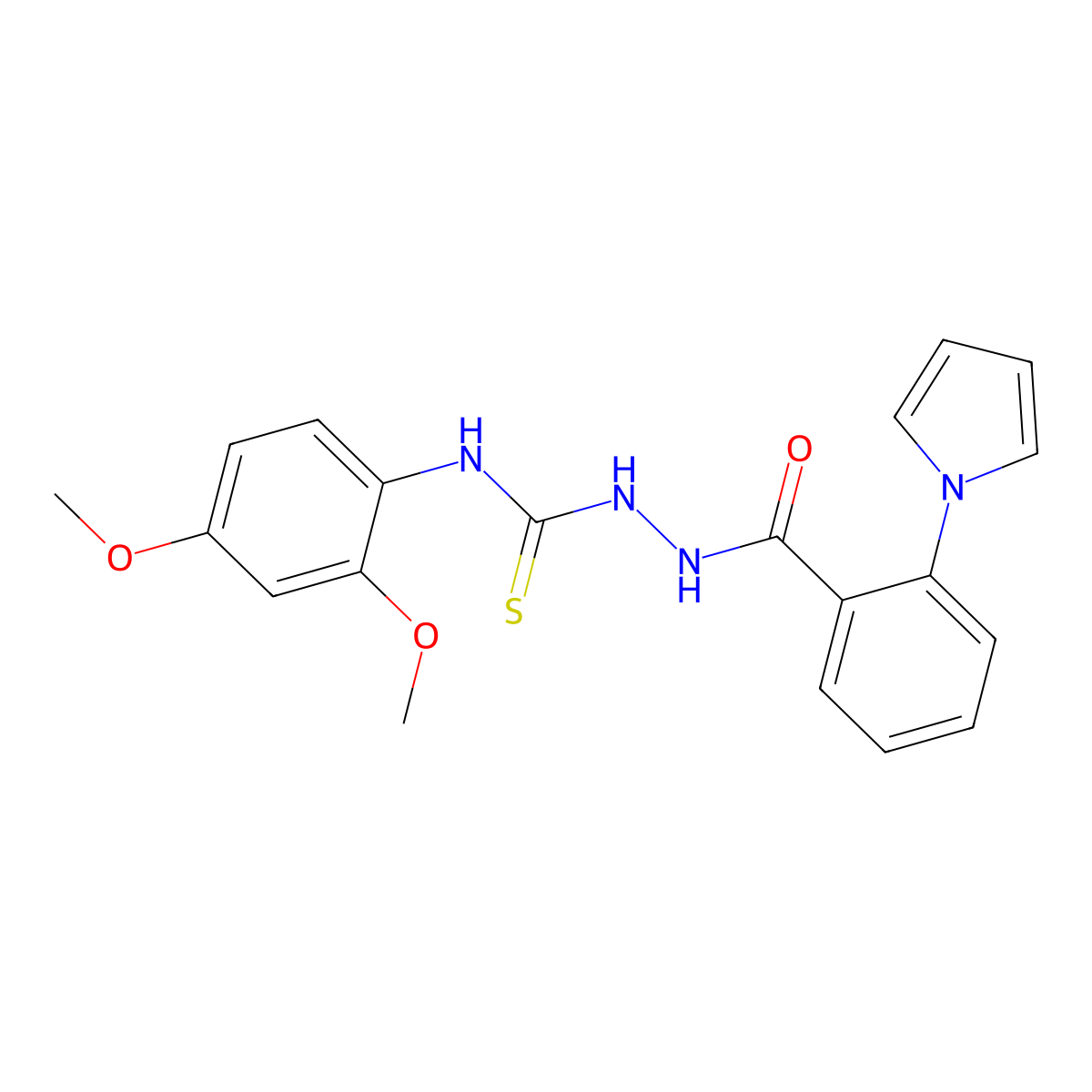 1-(2,4-Dimethoxyphenyl)-3-[(2-pyrrol-1-ylbenzoyl)amino]thiourea molecular structure, CAS 701925-08-8