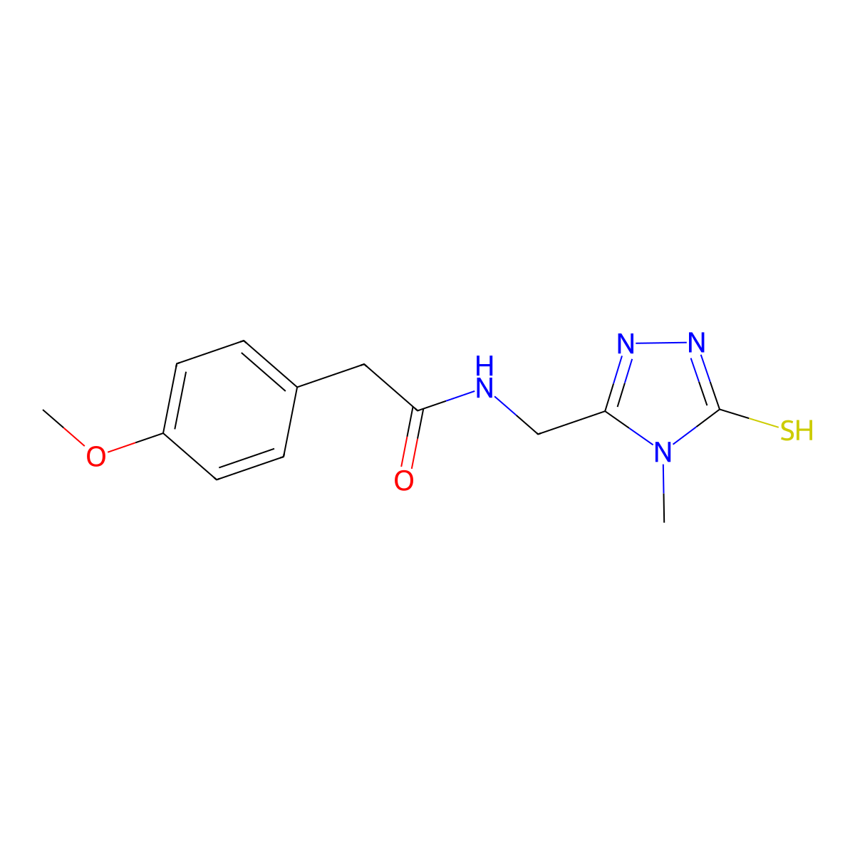 N-(5-Mercapto-4-methyl-4H-[1,2,4]triazol-3-ylmethyl)-2-(4-methoxy-phenyl)-acetamide molecular structure, CAS 701925-40-8
