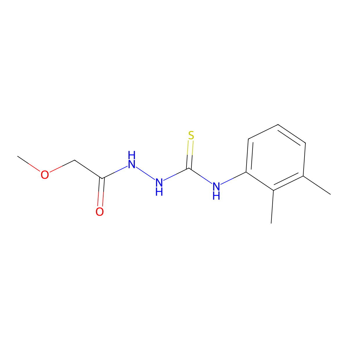 N-(2,3-dimethylphenyl)-2-(methoxyacetyl)hydrazinecarbothioamide molecular structure, CAS 701925-54-4