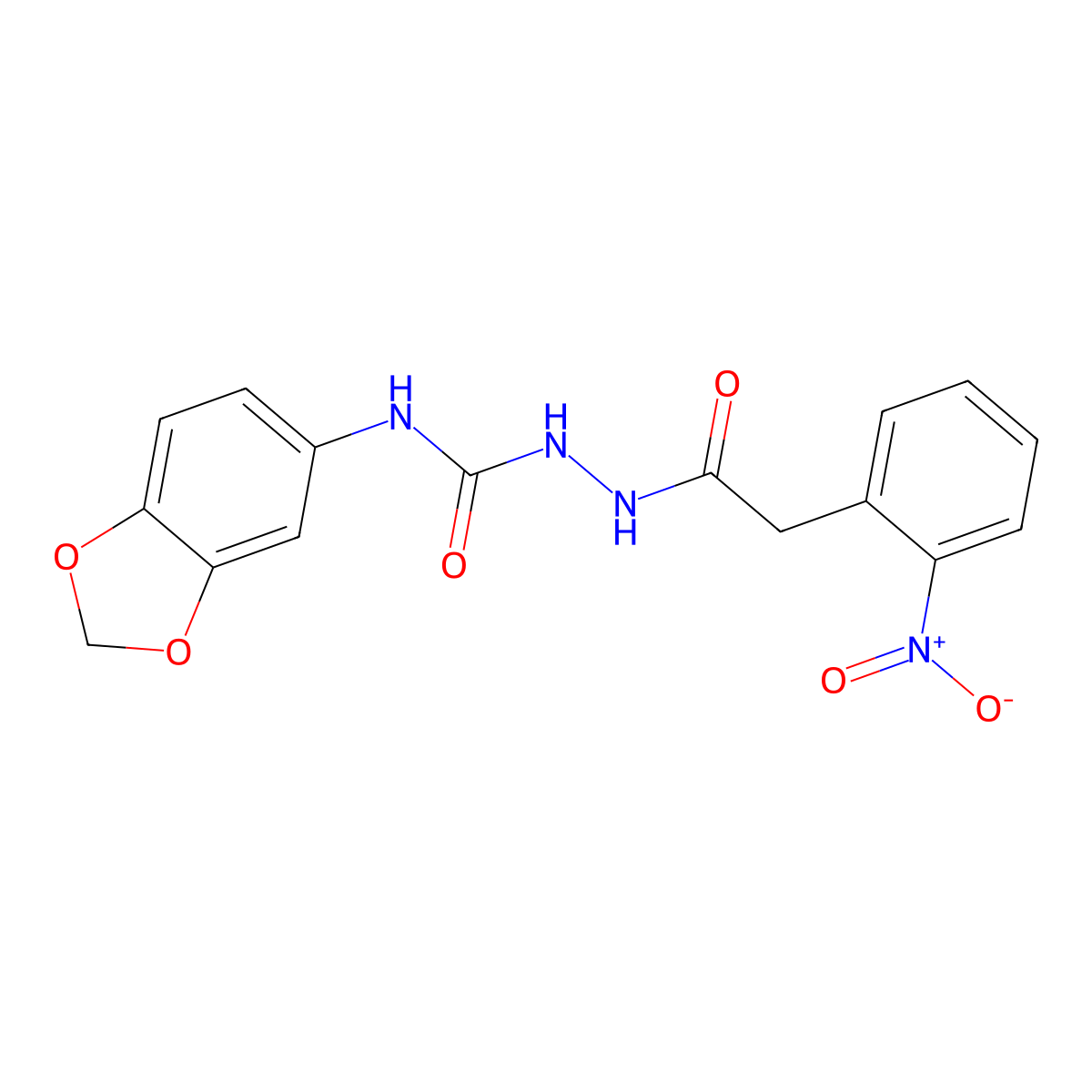 1-(1,3-Benzodioxol-5-yl)-3-[[2-(2-nitrophenyl)acetyl]amino]urea molecular structure, CAS 701925-58-8