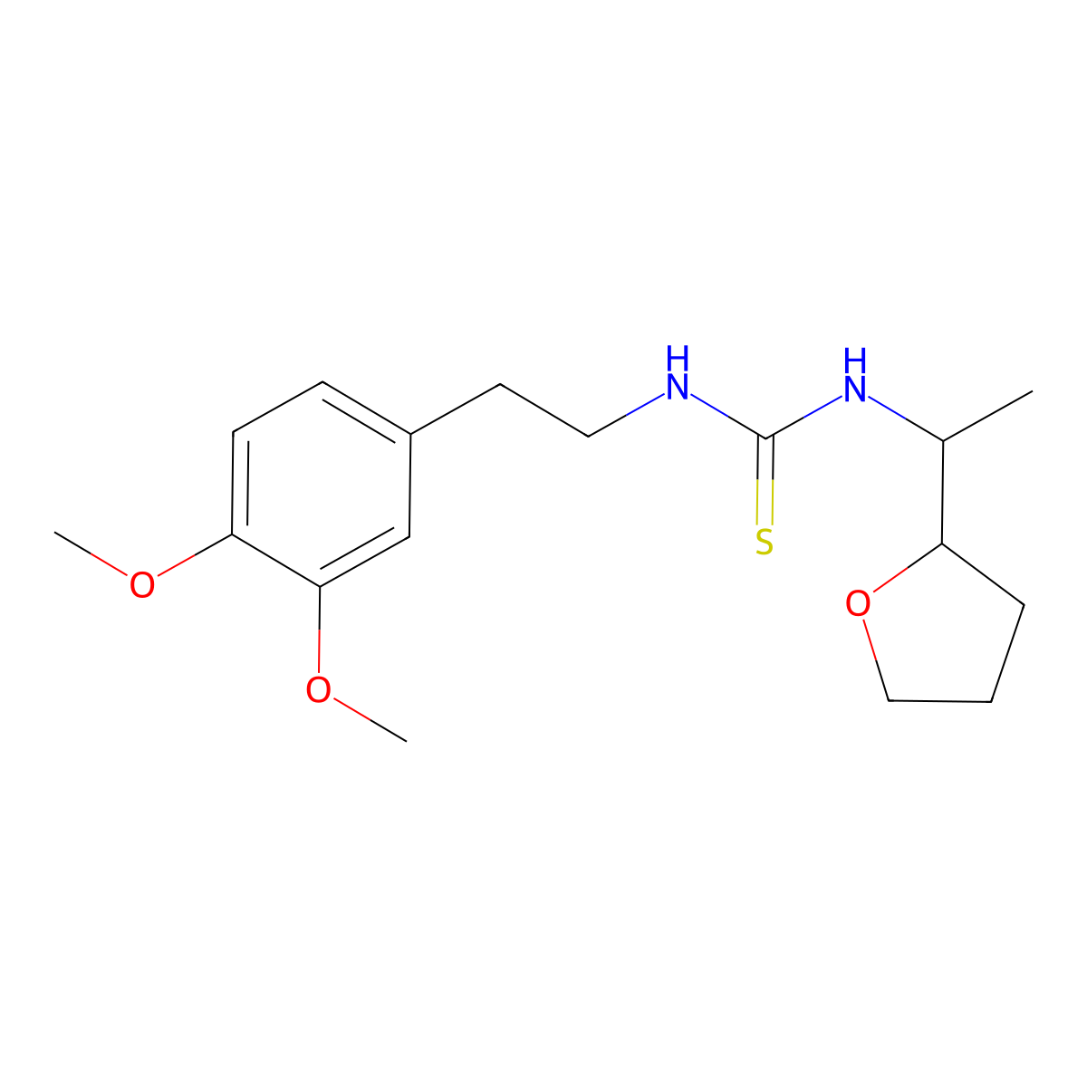 1-[2-(3,4-Dimethoxyphenyl)ethyl]-3-[1-(oxolan-2-yl)ethyl]thiourea molecular structure, CAS 701925-62-4