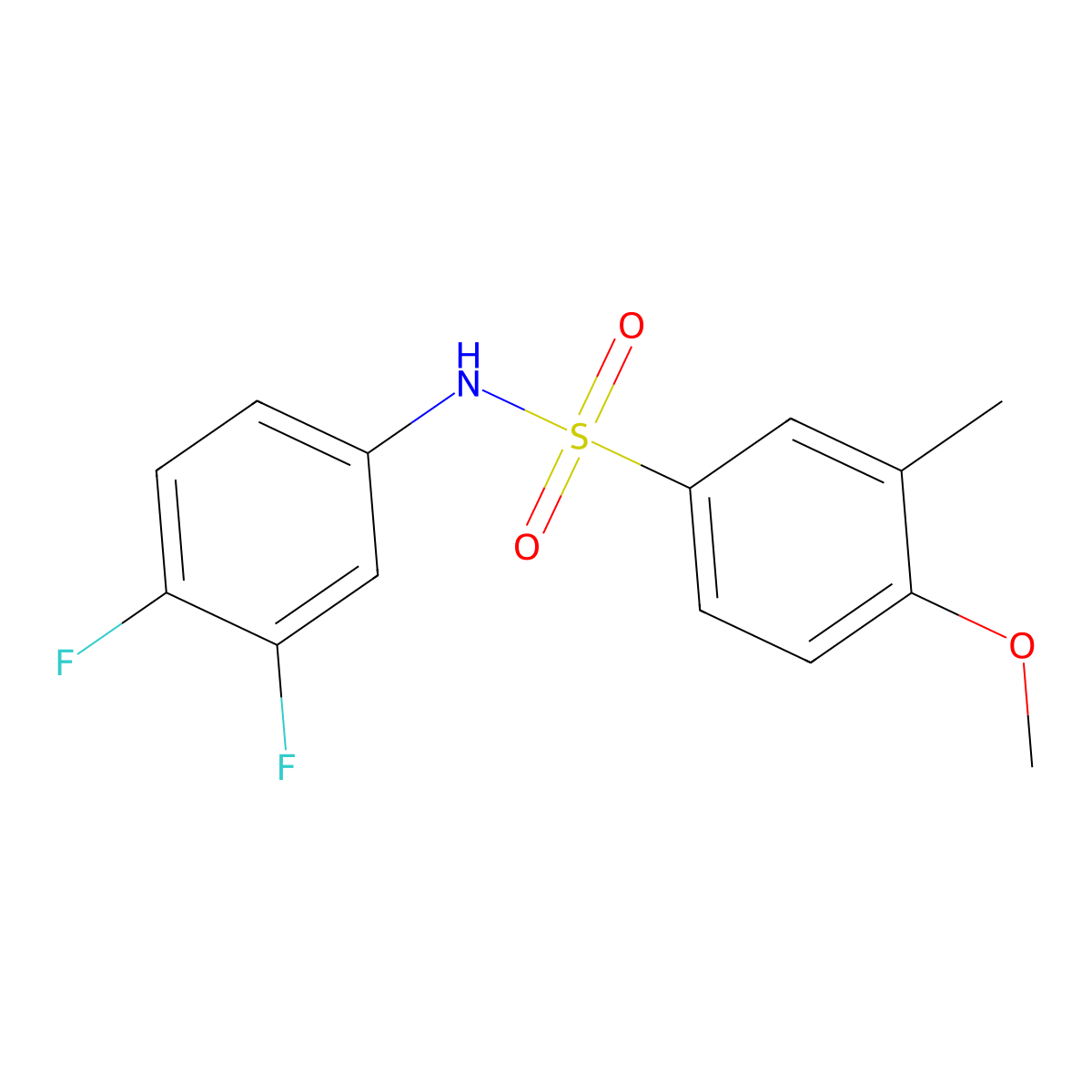N-(3,4-difluorophenyl)-4-methoxy-3-methylbenzenesulfonamide molecular structure, CAS 701925-94-2