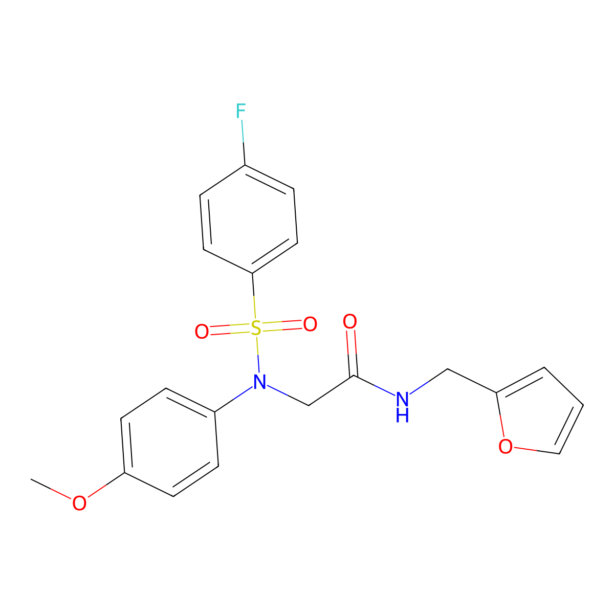 2-(N-(4-fluorophenyl)sulfonyl-4-methoxyanilino)-N-(furan-2-ylmethyl)acetamide molecular structure, CAS 701926-01-4