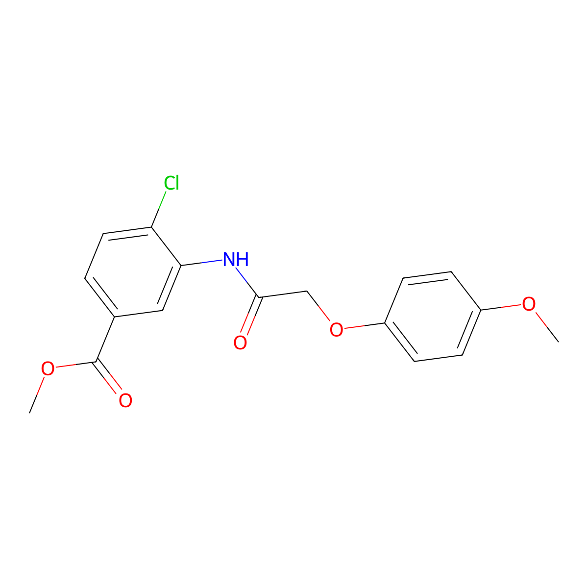 Methyl 4-chloro-3-{[(4-methoxyphenoxy)acetyl]amino}benzoate molecular structure, CAS 701926-05-8