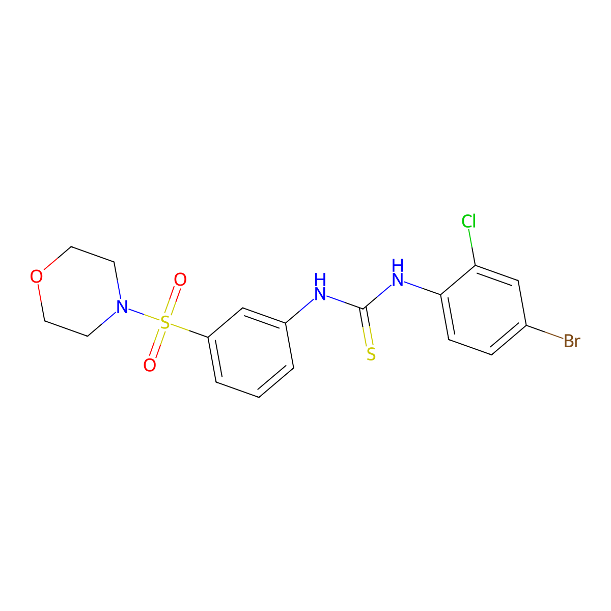 N-(4-bromo-2-chlorophenyl)-N'-[3-(4-morpholinylsulfonyl)phenyl]thiourea molecular structure, CAS 701926-16-1