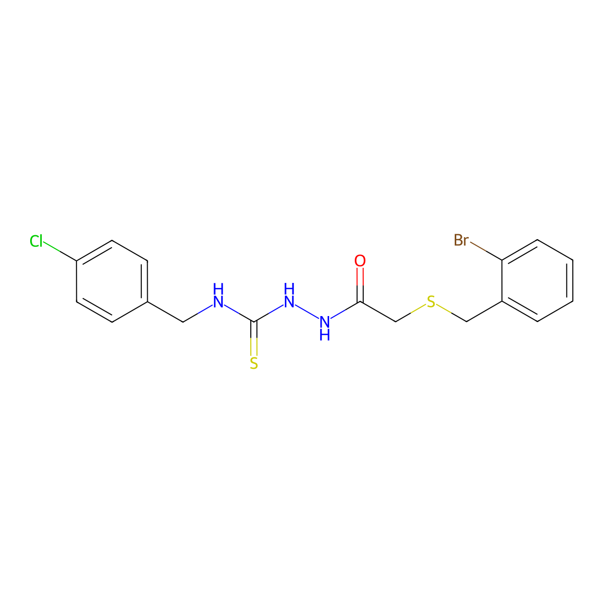 1-[[2-[(2-Bromophenyl)methylsulfanyl]acetyl]amino]-3-[(4-chlorophenyl)methyl]thiourea molecular structure, CAS 701926-22-9