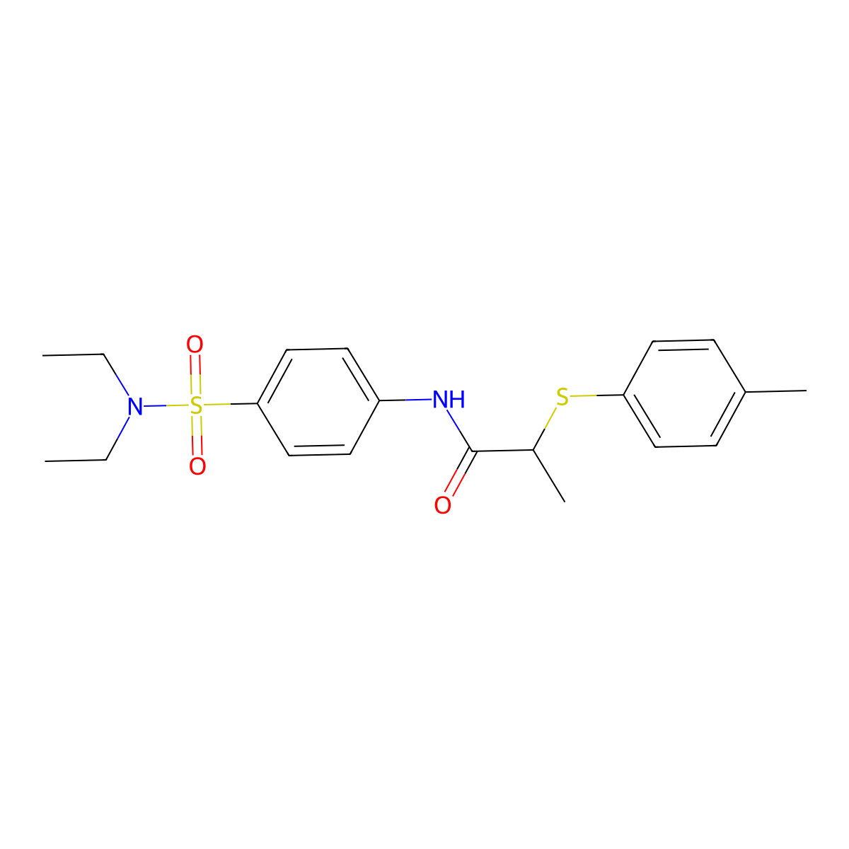 N-[4-(diethylsulfamoyl)phenyl]-2-(4-methylphenyl)sulfanylpropanamide molecular structure, CAS 701926-44-5