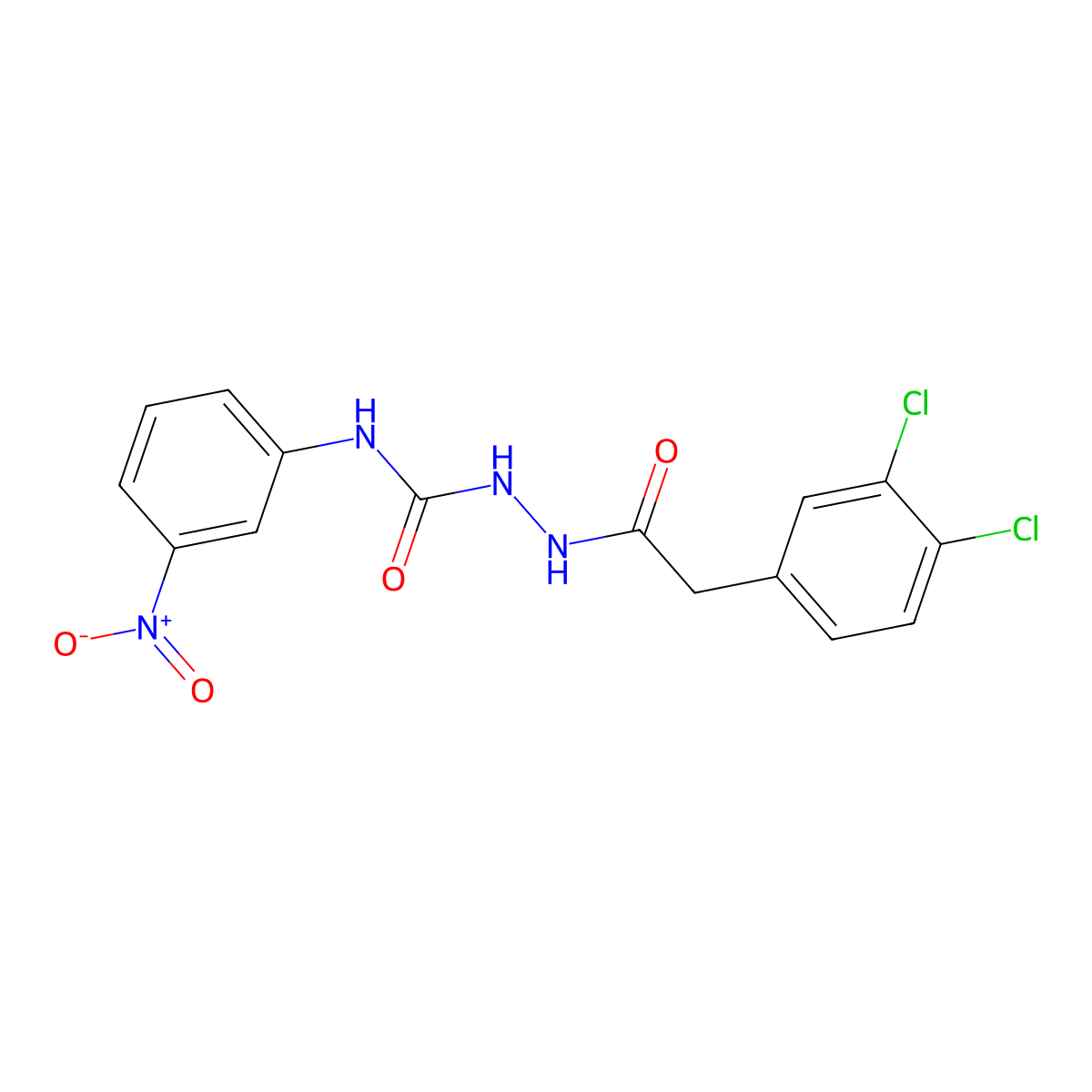 1-[[2-(3,4-Dichlorophenyl)acetyl]amino]-3-(3-nitrophenyl)urea molecular structure, CAS 701926-54-7