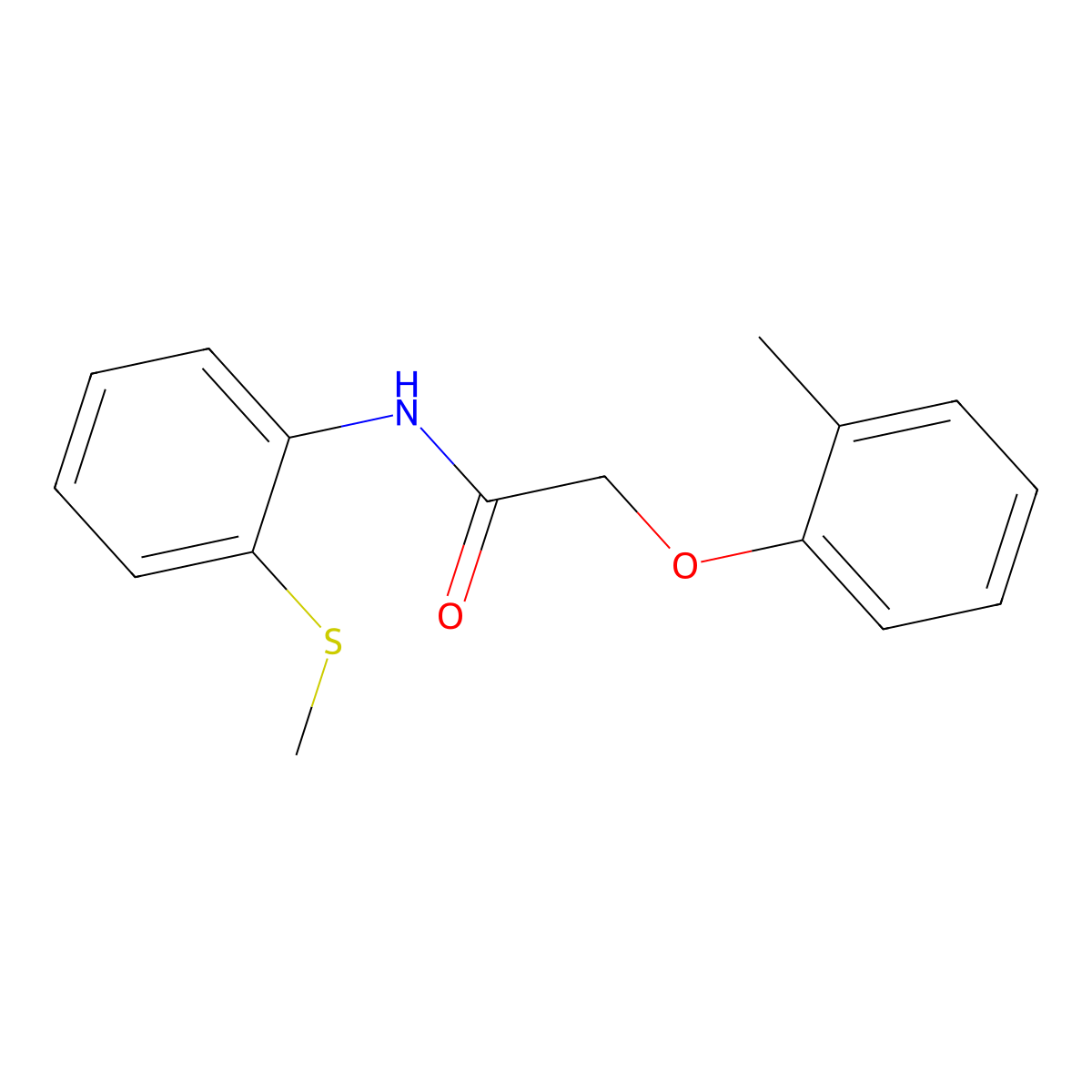 2-(2-methylphenoxy)-N-[2-(methylthio)phenyl]acetamide molecular structure, CAS 701926-71-8