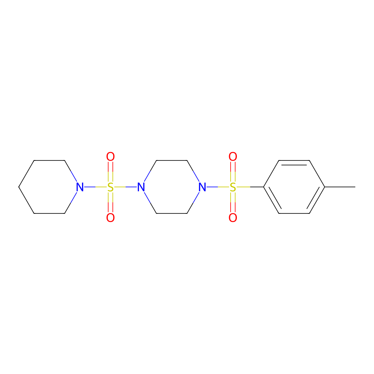 1-[(4-Methylphenyl)sulfonyl]-4-(1-piperidinylsulfonyl)piperazine molecular structure, CAS 701926-98-9
